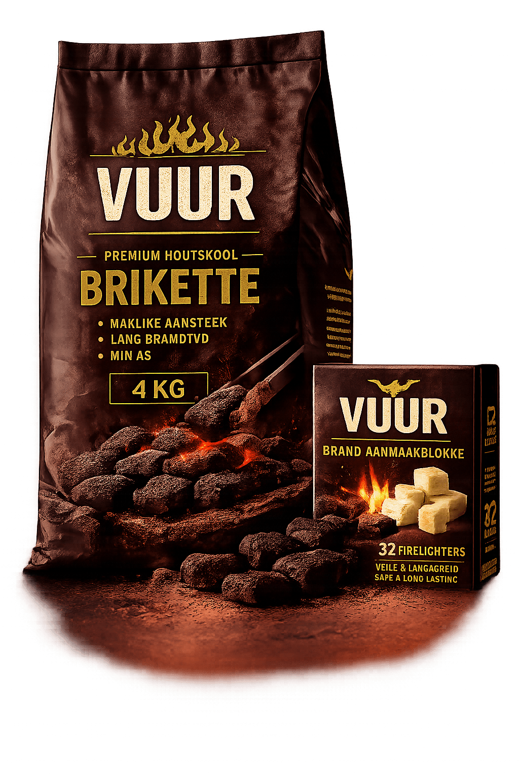 4kg Braaikole & Vuuraanstekers Kombinasie